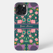 シックパープルボホ名花カスタム柄 iPhoneケース (裏面)
