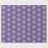 シックパープルマンダラフラワーデザインパターン ラッピングペーパー (フラット)