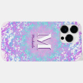 シックパープルレトロ モノグラムの Case-Mate iPhoneケース (裏面 (横))