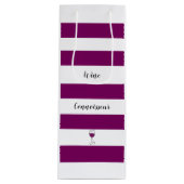 シックパープルワストライプのイン目利き ワインギフトバッグ (正面)