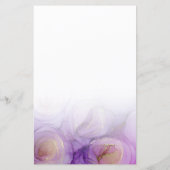 シックパープル抽象芸術フローラ文房具紙 (裏面)