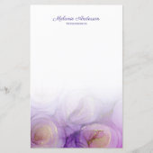 シックパープル抽象芸術フローラ文房具紙 (正面)