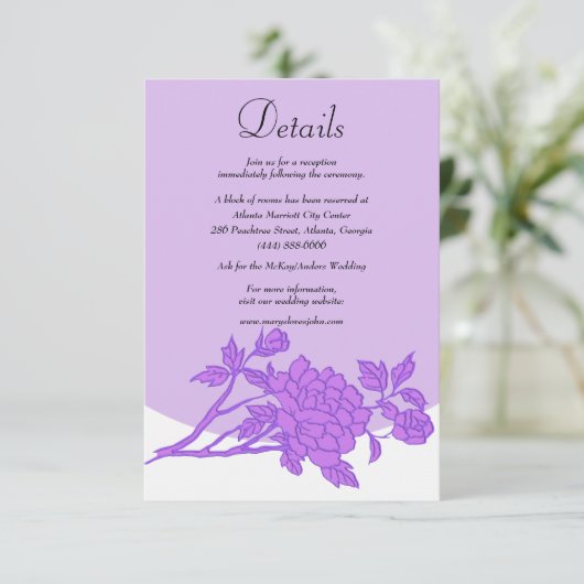 シックパープル結婚フローラ詳細 エンクロージャーカード (スタンド正面)