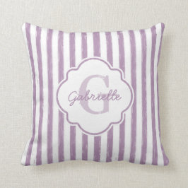 シックパープル色彩の鮮やかのモノグラムと名前 クッション