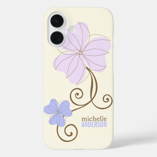シックパープル花模様 Case-Mate iPhoneケース (裏面)