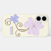 シックパープル花模様 Case-Mate iPhoneケース (裏面 (横))