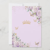 シックパープル薄紫バラフローラ金ゴールドキンセアニラXV 招待状 (裏面)