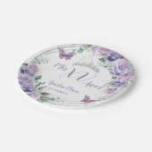 シックパープル薄紫フローラ蝶キンセアニラ ペーパープレート (アングル)