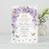 シックパープル薄紫ラベンダーフローラアーチキンセアニラ 招待状 (スタンド正面)