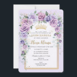 シックパープル薄紫ラベンダーフローラ金ゴールドキンセアニラ 招待状<br><div class="desc">このフローラ金ゴールドをパーソナライズQuinceanera / Sweet 16誕生日の招待を簡単かつ迅速に。単クリックにはカスタマイズ、さらにボタンをクリックして文字の編集、フォントとフォントの色の変更。ラベかわいらしンダーと薄紫の花、繊細な緑と金ゴールド幾何学的アーチを特徴とする。ストアで使用可能な一致アイテム。ハサマーセット素晴らし書類</div>