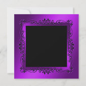 シックパープル装飾50誕生日 招待状 (裏面)