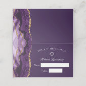 シックパープル金ゴールドアゲートバルミツワーパーティー プレイスカード (外部開封)