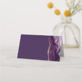 シックパープル金ゴールドアゲートバルミツワーパーティー プレイスカード (裏面)