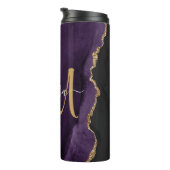 シックパープル金ゴールドグリッターアゲートカスタムモノグラム タンブラー (回転右)