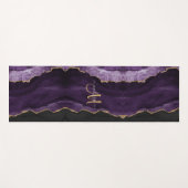 シックパープル金ゴールドグリッターアゲートカスタムモノグラム ヨガマット (正面(横))