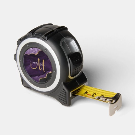 シックパープル金ゴールドグリッターアゲートモノグラム名 メジャー (傾斜)