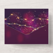 シックパープル金ゴールドネオンカスタムクリスマスニューイヤー オールインワン招待状 (裏面)