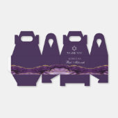 シックパープル金ゴールドバルミツワーパーソナライズされたパーティー フェイバーボックス (折り畳みなし)