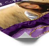 シックパープル金ゴールドバルミツワーフォトパーティーへようこそ ポスター (角)