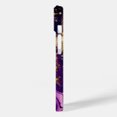 シックパープル金ゴールドフェイクグリッターマーリングモノグラム Case-Mate iPhoneケース (裏面 / 左)