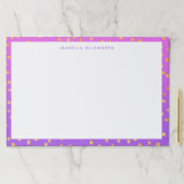 シックパープル金ゴールド水玉模様 パーソナライズされた ペーパーパッド (インサイチュ)