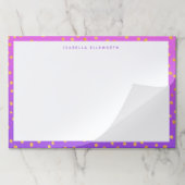 シックパープル金ゴールド水玉模様 パーソナライズされた ペーパーパッド (折り畳み)