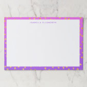 シックパープル金ゴールド水玉模様 パーソナライズされた ペーパーパッド (正面)