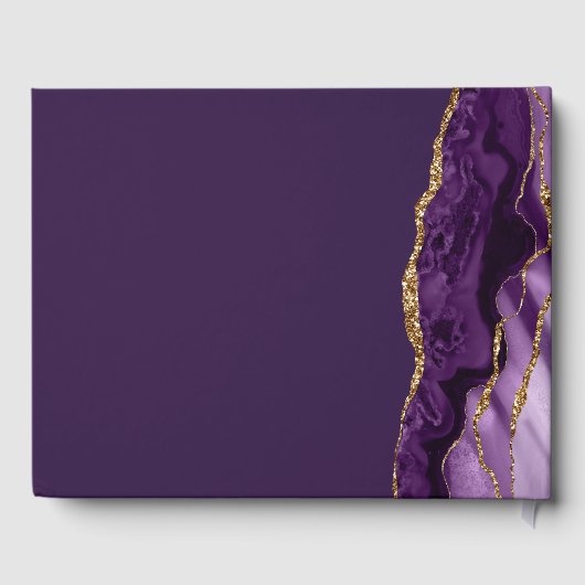 シックパープル金ゴールド（ユダヤ教の）バル・ミツバーパーティーフォトカスタム ゲストブック (裏面)