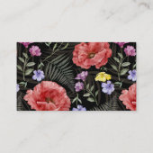 シックパープル&ブラックワイルドフラワー結婚ズ詳細Enc エンクロージャーカード (裏面)