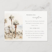 シックパーム春カリフォルニアウェディングレセプション エンクロージャーカード (正面)