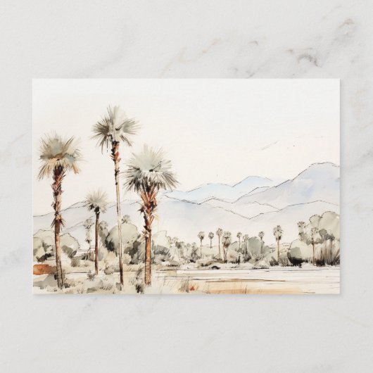 シックパーム春カリフォルニアウェディングレセプション エンクロージャーカード (裏面)