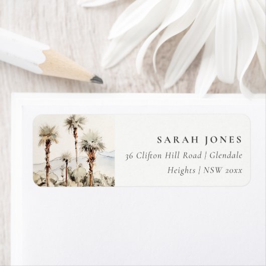 シックパーム春カリフォルニアランドスケープアドレス ラベル (インサイチュ)