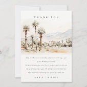 シックパーム春カリフォルニア結婚ランドスケーズ サンキューカード (正面)