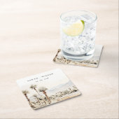 シックパーム春カリフォルニア結婚ランドスケーズ スクエアペーパーコースター (インサイチュ)