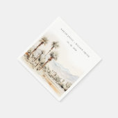 シックパーム春カリフォルニア結婚ランドスケーズ スタンダードカクテルナプキン (角)