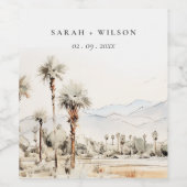 シックパーム春カリフォルニア結婚ランドスケーズ ワインラベル (シングルラベル)