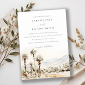 シックパーム春カリフォルニア結婚ランドスケーズ 招待状