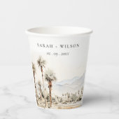 シックパーム春カリフォルニア結婚ランドスケーズ 紙コップ (正面)