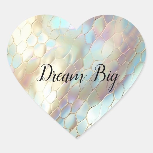 シックパールアクアブルー抽象芸術 ハートシール (正面)