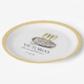 シックパールスアンドプロセッコブライダルシャワー ペーパープレート (アングル)