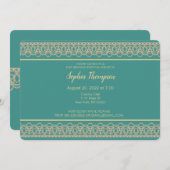 シックパール縁ど21th誕生日パーティの招待状 招待状 (正面/裏面)