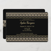 シックパール縁ど21th誕生日パーティの招待状 招待状 (正面/裏面)