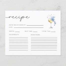 シックパール&プロセッコブライダルシャワーレシピカード