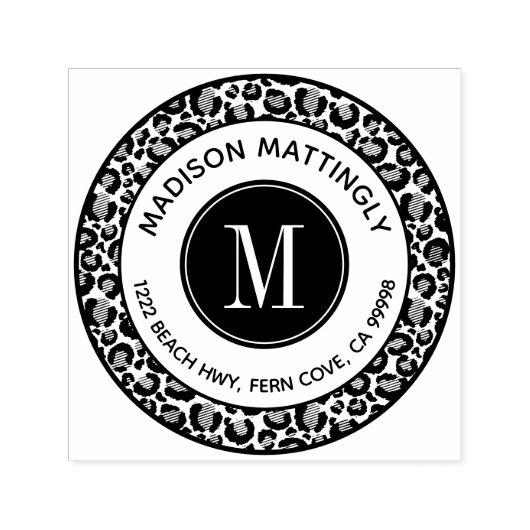 シックヒョウのスポットボホモノグラム差出人住所 セルフインキングスタンプ (デザイン)