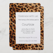 シックヒョウ動物誕生日 招待状 (正面/裏面)