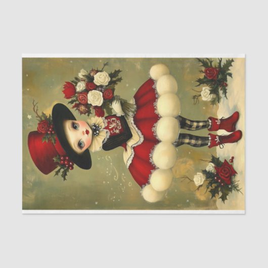 シックビクトリアンガールブーケフラワーズBD2Rデクページ 薄葉紙 (正面)