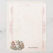 シックビクトリアンハイティーパーソナル文房具紙 (正面/裏面)