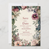 シックビクトリアン王室のフローラ結婚ズ セーブザデート (正面)