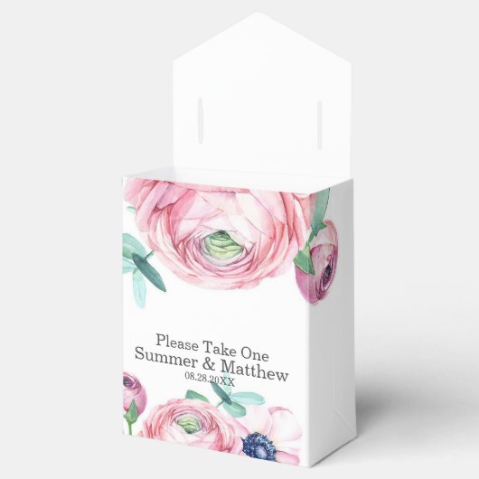 シックビクトリアン赤面ピンク牡丹デイジー結婚ズ フェイバーボックス (オープン)