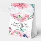 シックビクトリアン赤面ピンク牡丹デイジー結婚ズ フェイバーボックス (正面サイド)